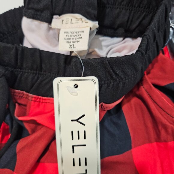 Red and Black Checkered Pajama Pants Size XL - Picture 3 of 5
